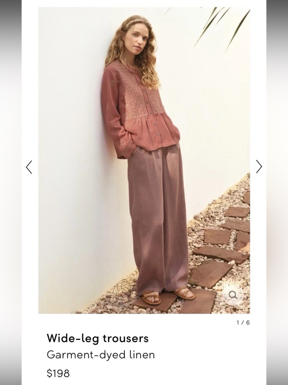 WRAP LONDON Womens Wide Leg Linen Trousers Pants High Rise Size 8 NWOT Coastal #